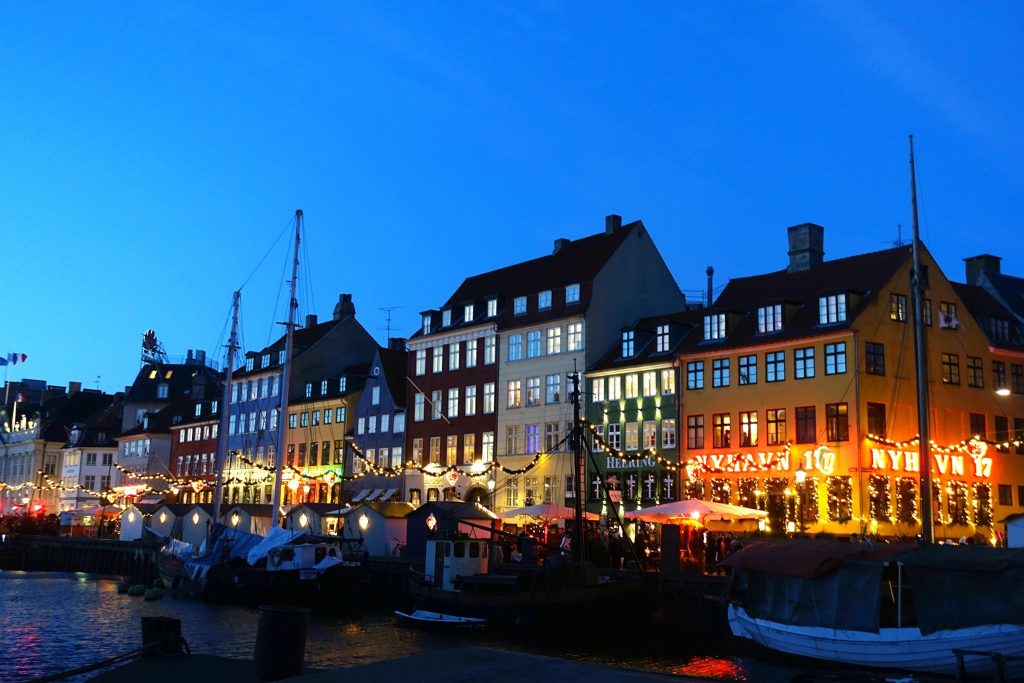 Christmas time in Copenhagen Christmas market Nyhavn