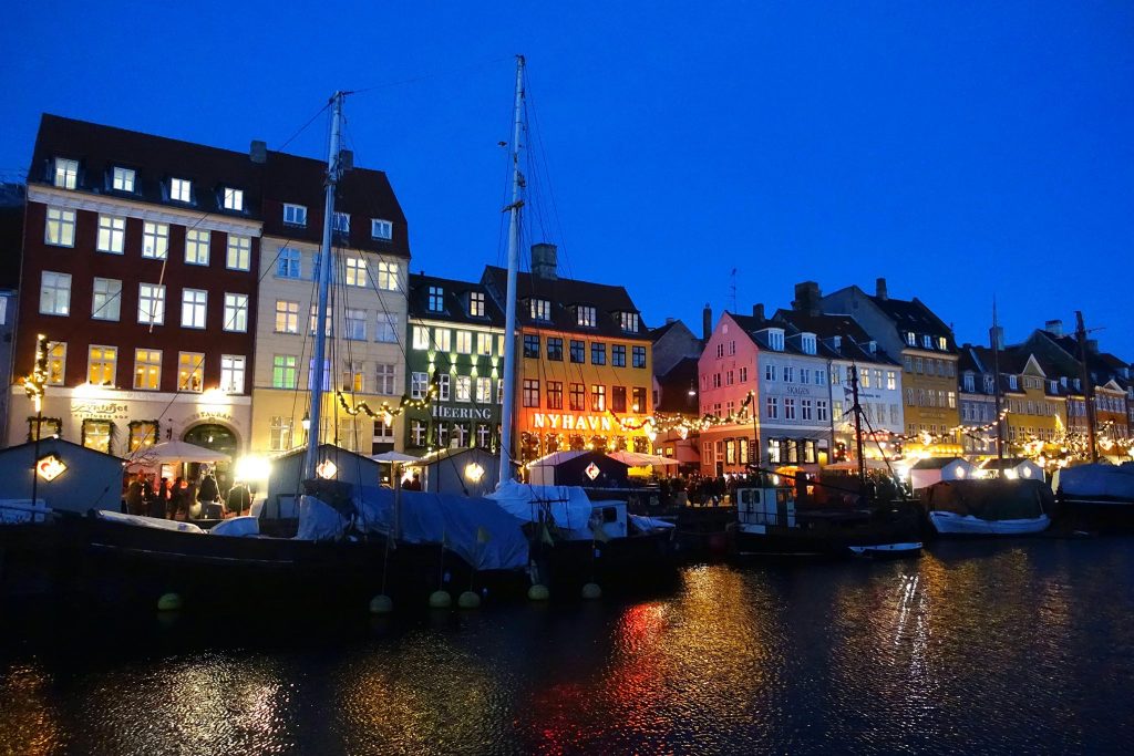 Christmas time in Copenhagen Christmas market Nyhavn